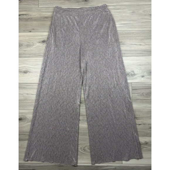 ASTR The‎ Label Aileen Pull On Wide Leg Pants In Pewter Savine Textured Sz M NWT - Picture 1 of 3
